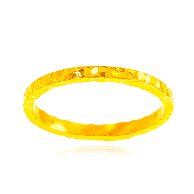 金喜飛來 黃金手環時尚碎碎金直徑64寬4mm(1.49錢±0