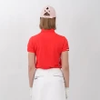 【LE COQ SPORTIF 公雞】高爾夫系列 女款紅色領口刺繡典雅高機能防曬短袖POLO衫 QLT2J200