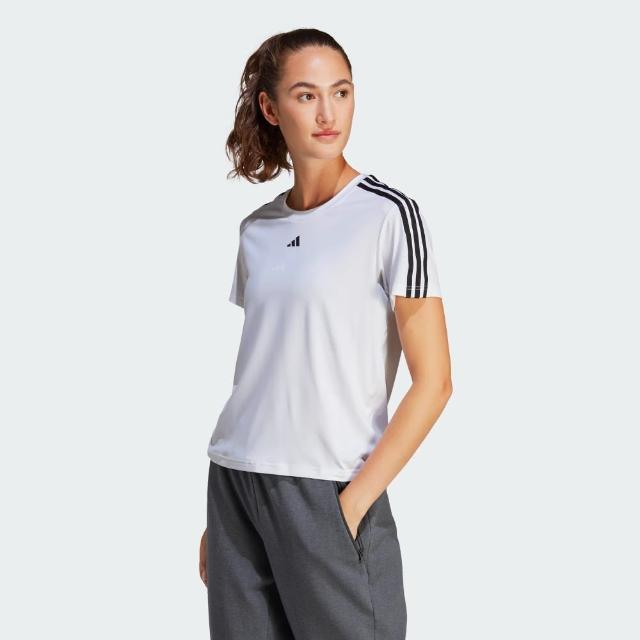 【adidas 愛迪達】上衣 女款 短袖上衣 運動 TR-ES 3S T 白 IC5040