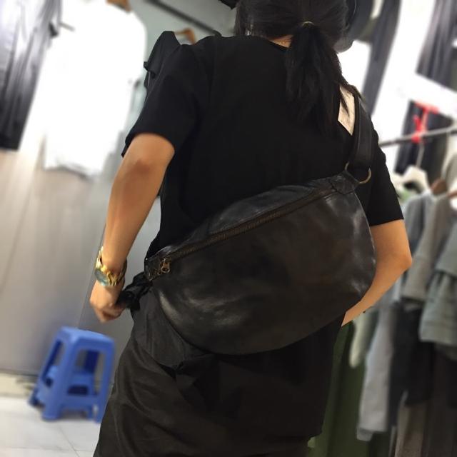 【巴黎精品】現貨+預購 側背包真皮肩背包(牛皮輕便簡約馬鞍包女包包2色a1ak25)