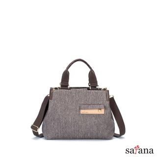 【satana】Denim 小風琴摺手提斜揹包/手提包/肩揹包/輕量(麻花棕)