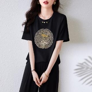 【ONEY 歐妮】★寬鬆休閒圖騰印花上衣(上衣/女裝/T恤/休閒/百搭)