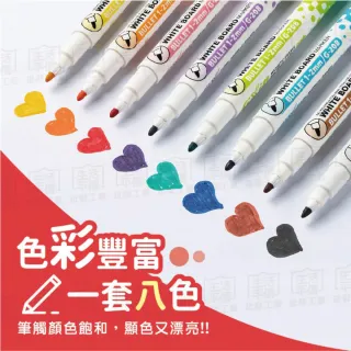 【Finger Pop 指選好物】白板筆(細白板筆 8色白板筆 彩色白板筆 可擦白板筆 磁吸 吸附細字白板筆)