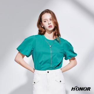 【HONOR 山形屋】珍珠領鍊抓皺燈籠袖上衣