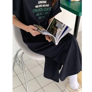 【Amirr 艾米爾】★寬鬆字母印花懶人長裙(女上衣/短袖/連衣裙)