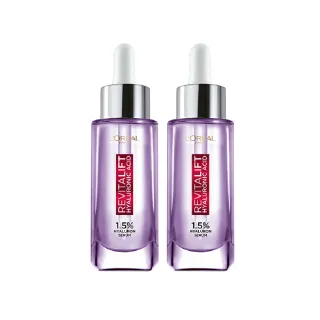 【LOREAL Paris 巴黎萊雅】玻尿酸瞬效保濕水光精華30ml 2入組(#超級玻尿酸精華)