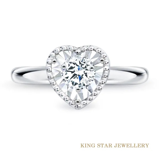 【King Star】30分 D color 鑽石戒指 簡約傾心(二克拉視覺效果)