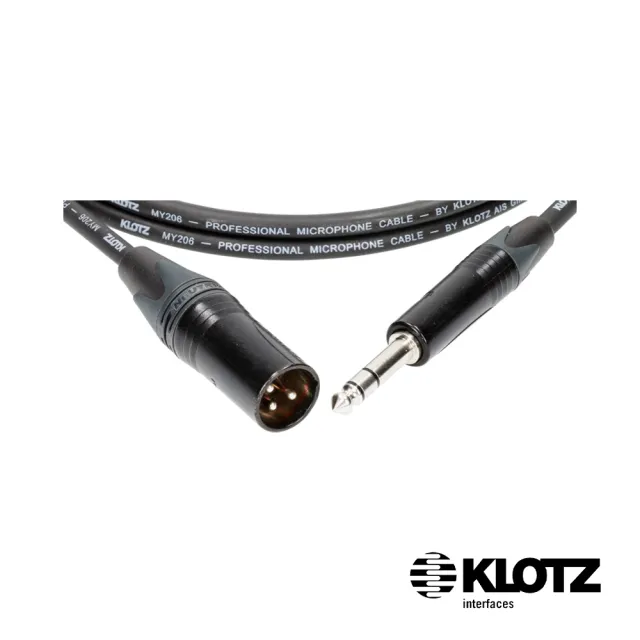 【KLOTZ】M1 專業麥克風線 黑 XLR公 - 6.3mm公 Neutrik 5米(公司貨)