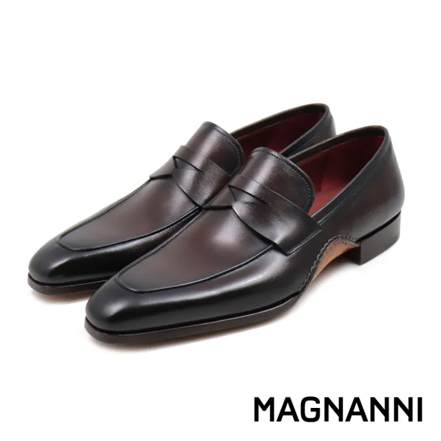 【MAGNANNI】西班牙素面刷染便士樂福鞋 摩卡棕(23770-MAR)