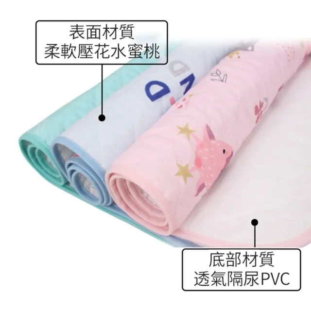 【Kiyo】嬰兒壓花透氣隔尿墊 卡通防水可洗洗寶寶床墊70X98cm
