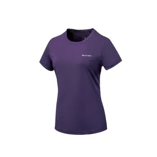 【Mountneer 山林】女排汗透氣涼感上衣-暗紫-41P66-92(T恤/女裝/上衣/休閒上衣)