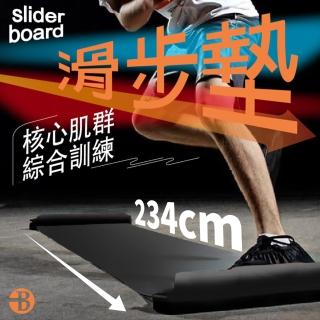 【臺灣橋堡】黑武士 0.8mm 加厚加長版 滑步墊(SGS 認證 100% 臺灣製造 爆汗有氧 女人我最大 推薦 核心肌群)
