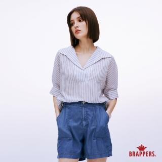 【BRAPPERS】女款 半開襟條紋襯衫(米白)