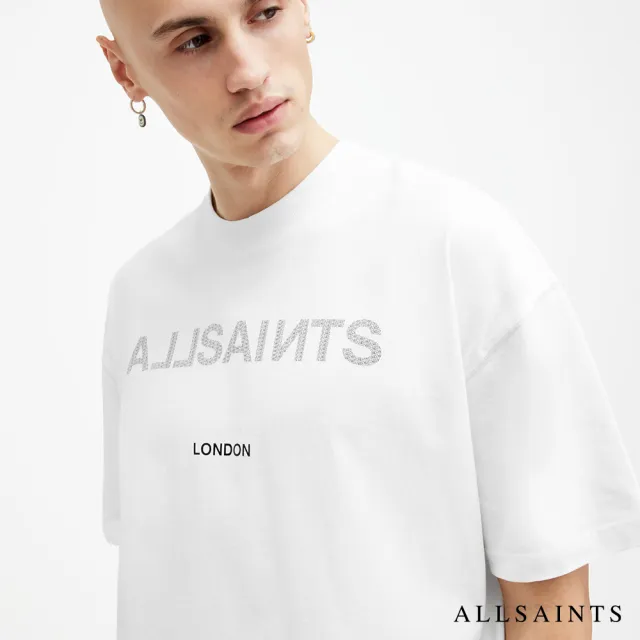 【ALLSAINTS】CUTOUT 純棉寬鬆LOGO短袖T恤 M004PA(寬鬆版型)