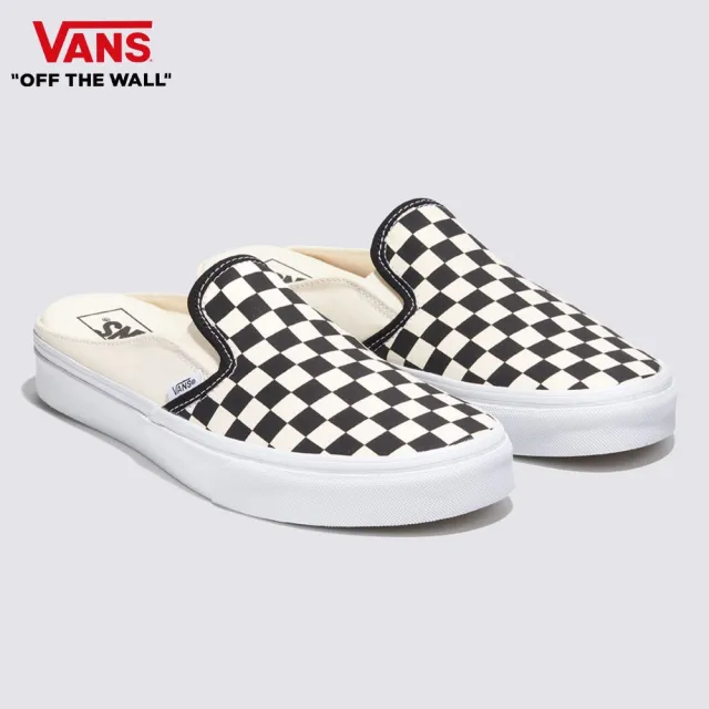 【VANS 官方旗艦】UA Classic Slip-On Mule 男女款黑白色棋盤格懶人拖鞋/休閒鞋/帆布