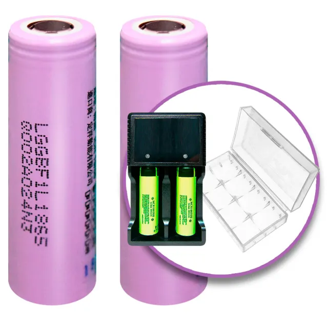 【LG】18650高效能充電式鋰單電池/3400mAh/2入+USB智慧型充電器x1(平頭版)