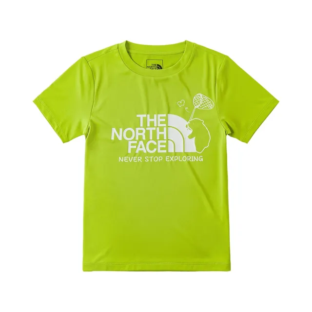 【The North Face】北面兒童綠色吸濕排汗防曬短袖T恤｜8CT1PIZ