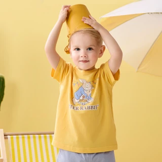 【奇哥】比得兔 男童裝 生日快樂擁抱T恤/上衣-吸濕排汗+抗UV(2-4歲)