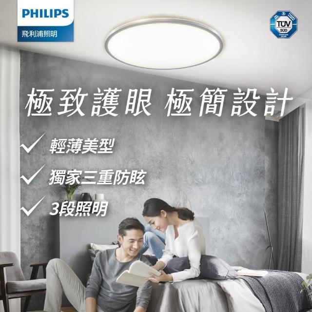 【Philips 飛利浦】EyeCare LED 36W超薄調光吸頂燈-自然光(PA016)