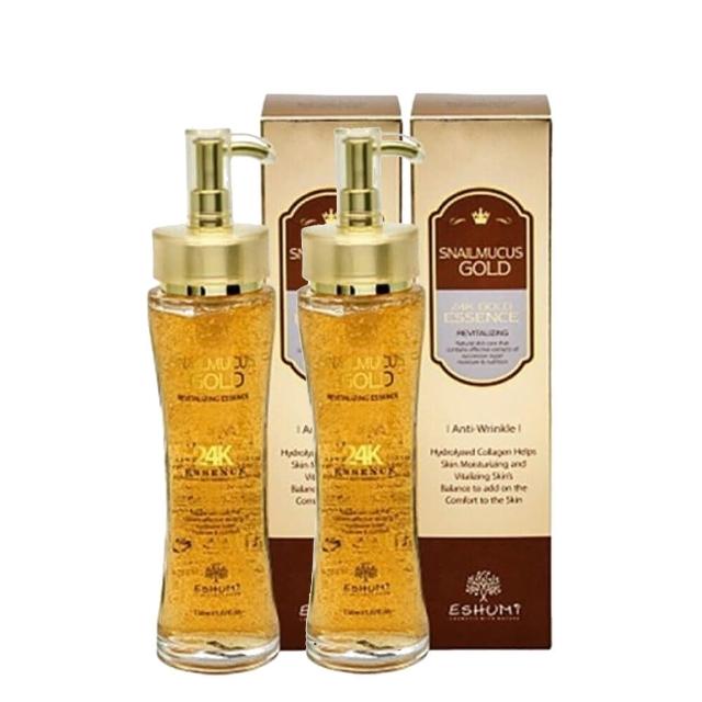 【3W CLINIC】韓國ESHUMI 黃金蝸牛胜逆齡精華 150ml 2入(24K黃金胜太抗皺 精華液)