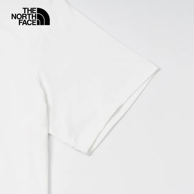 【The North Face 官方旗艦】【抗UV】】北面男款UPF白色吸濕排汗防曬大尺寸印花短袖T恤｜88GWFN4