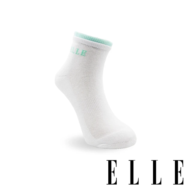 【ELLE】1/2雙層運動女襪-白(運動襪/女襪/慢跑襪)
