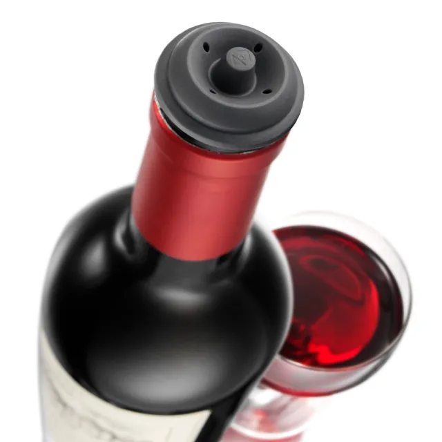 【VACU VIN】荷蘭 抽真空器+酒瓶塞 黑 / 紅酒塞 真空瓶塞 保鮮瓶塞 葡萄酒塞