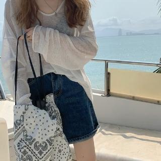 【ONEY 歐妮】★防曬薄款透視外穿上衣(女上衣/長袖/防曬)
