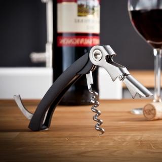 【VACU VIN】兩段式酒保開酒器 黑 / 開瓶器 紅酒白酒 鋁箔刀