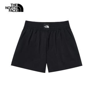 【The North Face 官方旗艦】北面女款黑色DWR防潑水彈力褲腰短褲｜87YNJK3