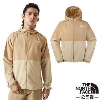 【The North Face】男 WindWall 輕薄款 防風防潑水可調節連帽外套.風衣.休閒夾克(81PO-QK7 礫石沙 N)