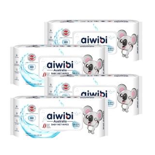 【Aiwibi 愛薇彼】超純水嬰兒濕紙巾 厚型60抽*4包