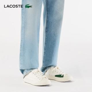 【LACOSTE】男鞋-場邊 2.0 帆布休閒鞋(白色)