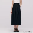 【MOMA】簡約修身打褶鬱金香裙(黑色)