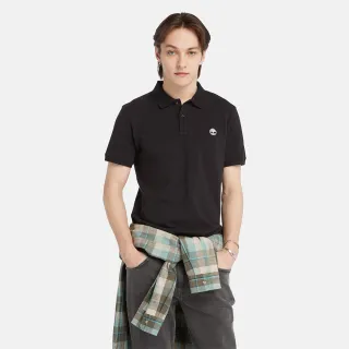 【Timberland】男款黑色休閒短袖Polo衫(A2EPM001)