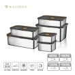 【MASIONS 美心】DELUXE頂級304可微波不鏽鋼保鮮盒6件組1.58L+1.28L+1Lx2+0.4Lx2