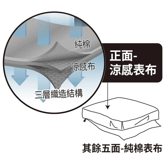 【3M】全面抗蹣涼感防蹣純棉兩用被床包四件組(雙人加大8x7)