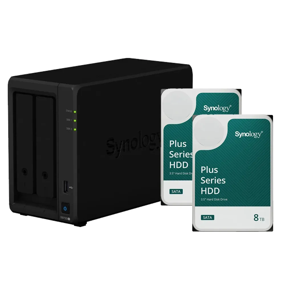 【Synology 群暉科技】搭 HAT3310 8TB x2 ★ DS723+ 2bay NAS 網路儲存伺服器