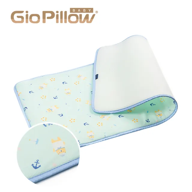【GIO Pillow】嬰兒枕S/M號+排汗床墊M號(中床) - 透氣床寢2入組(嬰幼床寢 枕頭 嬰兒枕頭 透氣床墊)