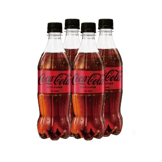 福利品/即期品【Coca-Cola  可口可樂ZERO SUGAR】無糖零卡 寶特瓶600ml x4入/組