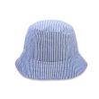 【NAUTICA】簡約條紋LOGO刺繡漁夫帽(藍色)
