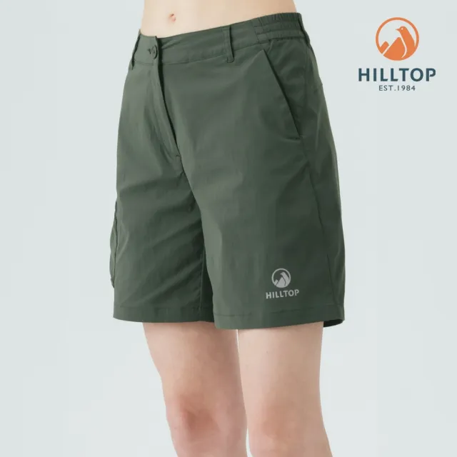 【Hilltop 山頂鳥】抗UV吸濕快乾彈性短褲 女款 綠｜PS09XF75ECM0