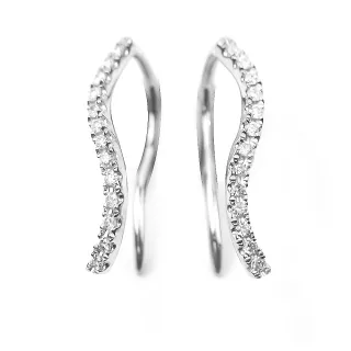 【BRILLMOND JEWELRY】天然鑽石耳環 PT950鉑金 15分 永不止息(PT950鉑金台 鑽石總重15分)