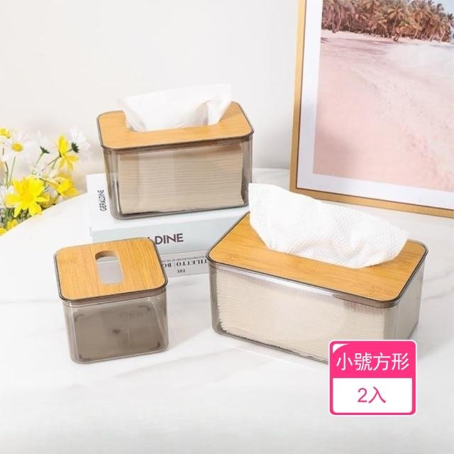 【茉家】禪風竹木紋桌面紙巾盒(小號方型2入)
