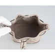 【Louis Vuitton 路易威登】LV M46291 NANO NOE Monogram牛皮束口手提斜背水桶包(迷你/斑鳩灰x奶油米)