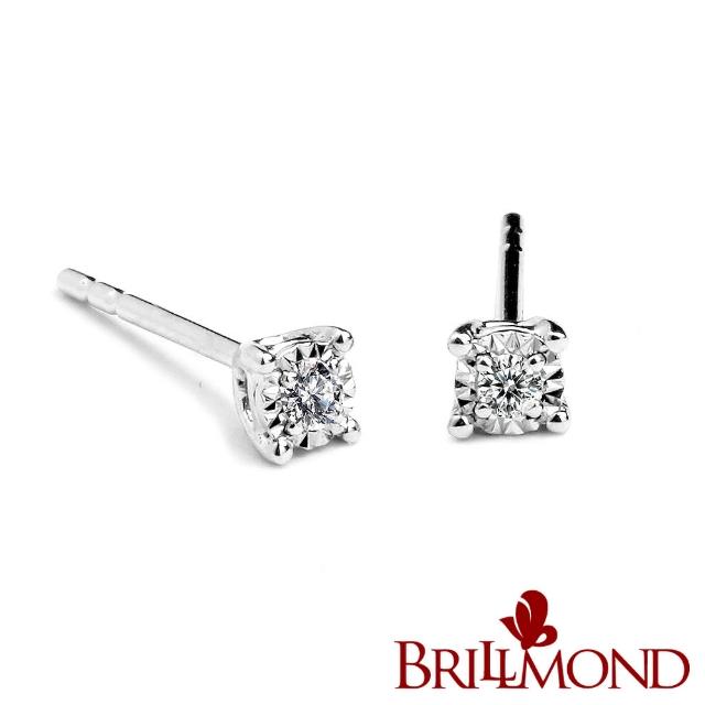 【BRILLMOND JEWELRY】天然鑽石耳環 PT950鉑金 璀璨光芒(鑽石總重6分 D-F/VS2)