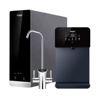 【Haier 海爾】壁掛UV瞬熱飲水機+RO800G鮮活淨水器 瞬熱製冷 冰溫熱(贈基本安裝)