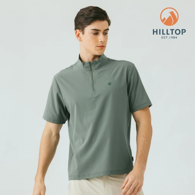 Hilltop 山頂鳥 超潑水抗UV立領拉鍊POLO衫 男款 綠｜PS14XML5ECM0