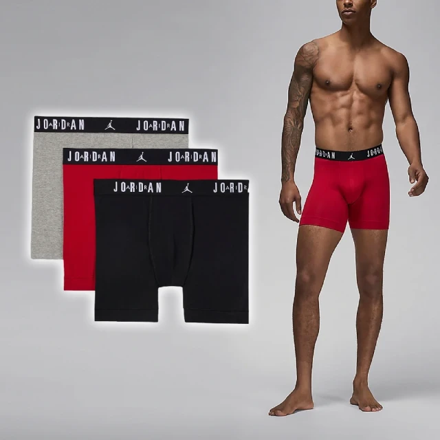 NIKE 耐吉 內褲 Jordan Flight Boxer Brief 男款 紅 灰 黑 針織 運動內褲 喬丹(JD2413048AD-002)