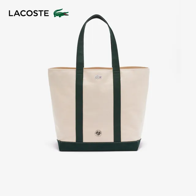 【LACOSTE】包款-羅蘭加洛斯版帆布托特包(雙11限定 1111 白色)